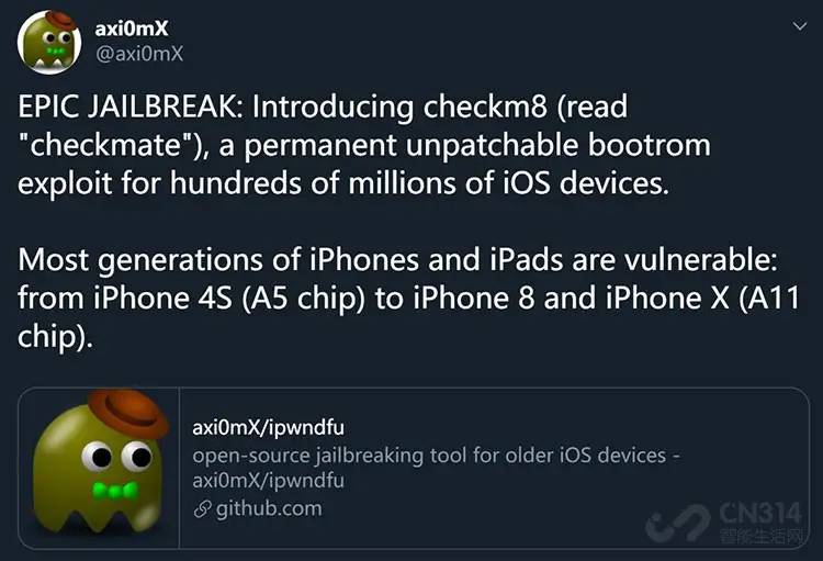 新漏洞致iPhone可永久越狱，网友：苹果真是多灾多难啊